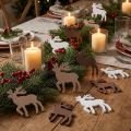Strødekoration julerensdyr julepynt træ 48 stk | Floristik24.dk