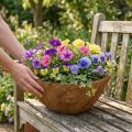 Blomsterskål rund, naturfiberskål, kokosplanteskål ca. 25 cm | Floristik24.dk