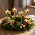 Fyrfadsstage til stik i guld fyrfadsstage Advent Ø4cm 8 stk | Floristik24.dk