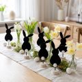 Stand bordpynt påskeharer filt sort 19cm 12stk | Floristik24.dk