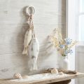 Fisk lavet af mangotræ til ophængning Shabby Chic 19,5/15,5/10 cm | Floristik24.dk