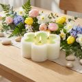Tre-væget lys grøn hvid form blomst Ø11,5cm H4cm | Floristik24.dk