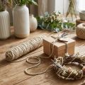 Vægetråd uldsnor filt ledning filtsnor beige L55cm | Floristik24.dk