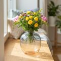 Blomstervase dekorativ vase lille vase lavet af glas H9cm Ø8cm | Floristik24.dk