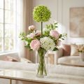 Prydløg Allium, silkeblomst, kunstig kugleløggrøn Ø20cm L72cm | Floristik24.dk