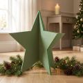 Filt dekorativ stjerne til at placere juledekoration filt grøn H62cm | Floristik24.dk