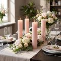 Pindelys, ensfarvede lys, lys pink, 50x300mm, 4 stk. | Floristik24.dk