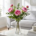 Pæoner Langstilkede Kunstige Blomster Lyserød 70cm 3stk | Floristik24.dk