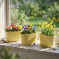 Planteskål oval gul dekorativ skål plastik 20×10×11 cm 3 stk. | Floristik24.dk