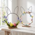 Kanin Dekorationsring Metal Træ Natursort Ø20cm 2stk | Floristik24.dk