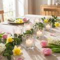 Fyrfadsstage glas blomst