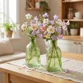 Flaskevase, glasvase med flaskemotiv, grøn, 19 cm høj, 2 stk. | Floristik24.dk