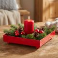 Dekorativ bakke firkantet rød metalbakke 15×15 cm 2 stk. | Floristik24.dk
