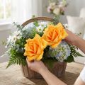 Skum Rose Ø15cm Gul 4 stk | Floristik24.dk