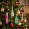 Julevedhæng flaske Juletræspynt 7cm assorteret 4stk | Floristik24.dk