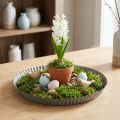 Dekorationsplade zinkplade metalplade antracitguld Ø24cm | Floristik24.dk