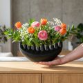 Vase Keramik Skibsbordsdekoration Sort Abstrakt Moderne H15cm | Floristik24.dk
