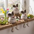 Bunny keramik dekorativ kaninkant skammel 6,5×7×9,5cm 3 stk. | Floristik24.dk