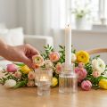 Pindelysestage glas fyrfadsstage Ø5cm H8cm 4 stk | Floristik24.dk