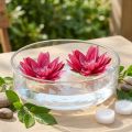 Kunstig borddekoration med flydende åkande fuchsia Ø15cm 2 stk. | Floristik24.dk