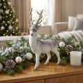 Deco hjorte flokkedes/sneede 39cm | Floristik24.dk