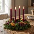 Ensfarvede kegleformede lys, bordeaux, 22×240 mm, 12 stk. | Floristik24.dk