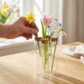 Reagensglas dekorativ vase med kork låg Ø4cm H18cm 6 stk | Floristik24.dk