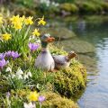Ænder dekorativ keramisk spring drake brun grøn L15cm 2 stk | Floristik24.dk
