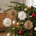 Papirstjerner Hvide Brune 16 cm Juledekoration Sæt med 6 | Floristik24.dk