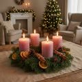 Elegante antikke rosenlys 70×80 mm, sæt med 4, til borddekoration, adventskrans og romantisk stemning | Floristik24.dk