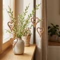 Træhjerte naturtræhjerter til ophæng 8×11cm 4 stk | Floristik24.dk