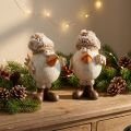 Julefigurer fugl med hat beige 11,5x8x14cm 2stk | Floristik24.dk