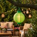 Lampion LED med solcelle 20cm grøn | Floristik24.dk