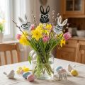 Blomsterprop kanin med glas træglimmer 4×7,5cm 12stk | Floristik24.dk