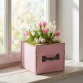 Planteskuffe dekorativ træplantekasse pink 12,5cm | Floristik24.dk
