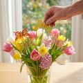 Blomsterprop sommerfugl deco træfarvet 8,5cm 12stk | Floristik24.dk