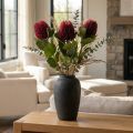 Kunstige blomster, Banksia, Proteaceae vinrød L58cm H6cm 3stk | Floristik24.dk