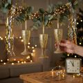 Champagneglasophæng lys guld nytårsaften dekoration 15cm 3 stk | Floristik24.dk