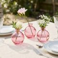 Glasvaser løgformede lyserøde retro minivaser Ø7,5 cm H9 cm 6 stk. | Floristik24.dk