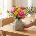 Dekorativ vase keramik grå moderne keramisk dekoration 22×9×22,5 cm | Floristik24.dk
