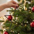 Store sorte glitter hængende stjerner, Ø24 cm, jule- og festpynt, sæt med 6 | Floristik24.dk