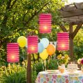 Lampion Train Lanterne Pink Ø10cm H13cm 8stk | Floristik24.dk