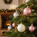 Julekuglemix pink, grå, hvid Ø5,5cm 10p | Floristik24.dk