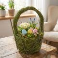Påskekurv, naturligt design, håndkurv til festlig boligdekoration, 25 cm | Floristik24.dk