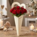 Blomsterpose roser gaveemballage creme 46cm 12 stk | Floristik24.dk