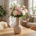 Dekorativ vase metal i brun cappuccino emalje H25,5 cm | Floristik24.dk
