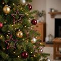 Juledekoration glitterstjerner til ophængning i bærglimmer, sæt med 40, 7,5 cm - Festlig julepynt til juletræ og vindue | Floristik24.dk