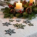 Deco stars træblå, grønne træstjerner Jul 4cm blanding 36stk | Floristik24.dk