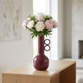 Moderne, kunstnerisk vase med lang hals og runde hanke til stilfuld indretning, 24 cm | Floristik24.dk
