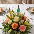 Stik champagneflasker brun, grøn, gul 7,5 cm L28,5 cm 10 stk. | Floristik24.dk